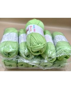 Lot de 10 pelotes de 50 grammes de fil layette WOOLLY BABY coloris vert anis 439