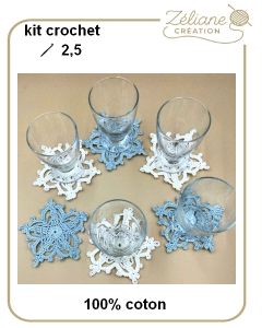 Kit crochet dessous de verre flocon