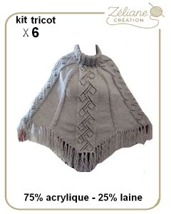 Kit tricot 2026 n°5 - Poncho tricot circulaire taille unique adulte