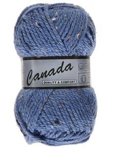 pelote 50 g canada tweed de lammy 455 bleu moucheté