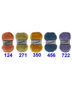 Lot spécial 20 pelotes Canada dans 5 coloris pour pull kimono patchwork