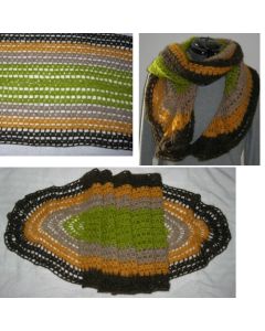 Kit crochet 9197 - &eacute;charpe en soft sensation en kit ou d&eacute;j&agrave; crochet&eacute; main