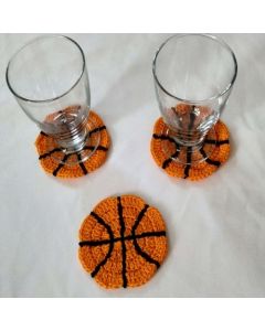 kit crochet 9559 - crocheter 8 sous verres ballon basket