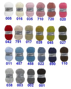 500 grammes - Lammy Yarns - Alaska - laine et acrylique - aig 3,5