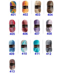 500 grammes - Lammy Yarns - Angela multicolore - laine et acrylique - aig 4