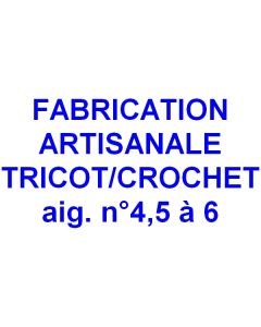 fabrication de votre modèle aux aiguilles n°4,5 ou n°5 ou n°6