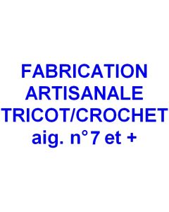 fabrication de votre modèle aux aiguilles n°7 ou plus