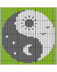 Kit tricot plaid Yin Yang 150 cm x 150 cm