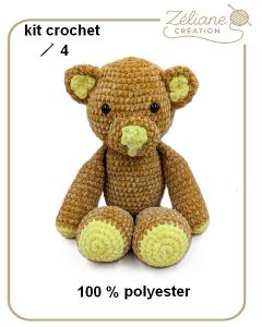 kit crochet peluche ours 28 cm