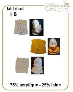Kit tricot 2026 n°7 - snoods taille unique adulte points ajourés