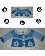Kit tricot 9173 - gilet naissance jacquard voiliers