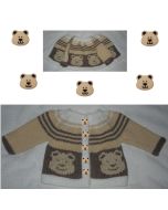 kit tricot 9174 - gilet naissance jacquard ours