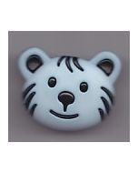 Bouton 28 mm tête ourson coloris bleu clair