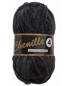 Pelote 50 grammes CHENILLE 4 coloris 001 noir