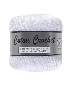 pelote 50 g de coton mercerise n°10 coloris blanc 005