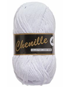 Pelote 50 grammes CHENILLE 4 coloris 005 blanc