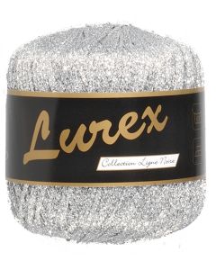 pelote de 25 g de fil à tricoter Lurex coloris argent 01