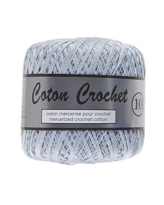 Pelote de 50 g de coton mercerisé n°10  gris bleuté très clair 011
