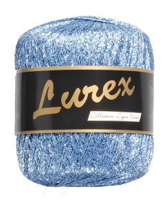 pelote de 25 g de fil à tricoter Lurex coloris bleu clair 04