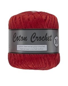 Pelote de 50 g de coton mercerisé n°10 rouge coquelicot 043
