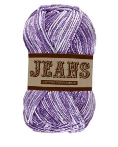 Pelote 50 g Jeans 100% coton coloris jeans violet 04