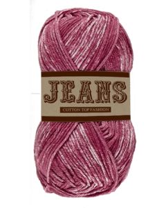 Pelote 50 g Jeans 100% coton coloris jeans rouge 05