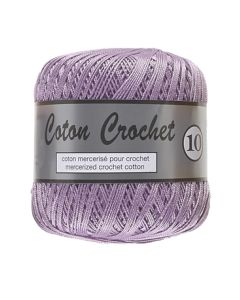 Pelote de 50 g de coton mercerisé n°10 lilas 082