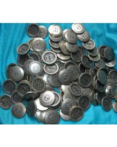 destockage - lot de 100 boutons en métal argenté 30 mm