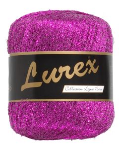 pelote de 25 g de fil à tricoter Lurex coloris rose foncé 10