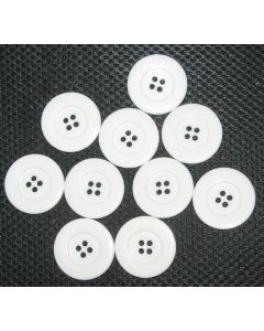 lot de 10 boutons plastique blanc 32 mm