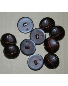 lot de 10 boutons plastique imitation cuir marron 25 mm