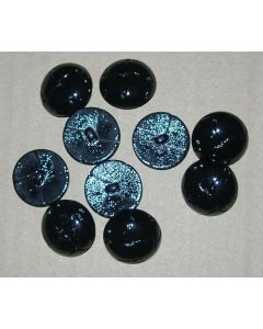 lot de 10 boutons plastique imitation cuir noir 25 mm