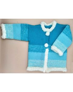 Kit tricot gilet layette "flocon" tailles 12 à 36 mois 