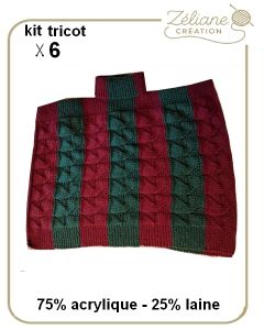 Poncho droit taille unique adulte en kit &agrave; tricoter ou d&eacute;j&agrave; tricot&eacute; main