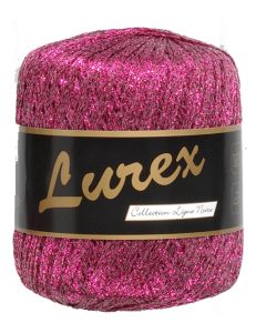 pelote de 25 g de fil à tricoter Lurex coloris rose foncé 11