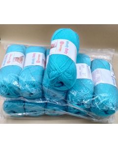 Lot de 11 pelotes de 50 grammes de fil layette WOOLLY BABY coloris turquoise 515