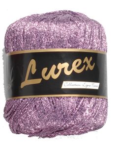 pelote de 25 g de fil à tricoter Lurex coloris parme 12