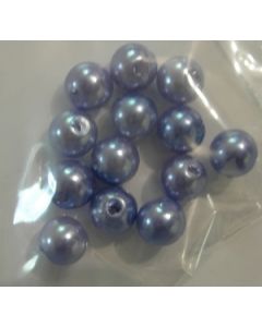 12 perles synthétiques 6 mm coloris bleu
