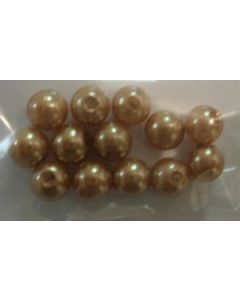 12 perles synthétiques 6 mm coloris marron