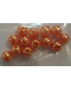 12 perles synthétiques 6 mm coloris orange