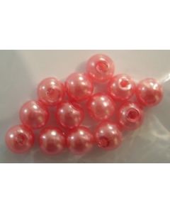 12 perles synthétiques 6 mm coloris rose