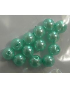 12 perles synthétiques 6 mm coloris vert