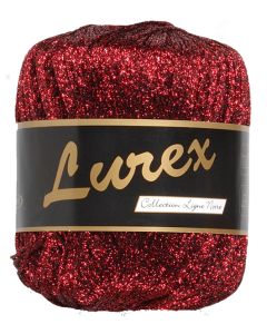 pelote de 25 g de fil à tricoter Lurex coloris rouge 13