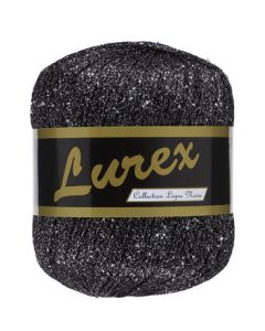 pelote de 25 g de fil à tricoter Lurex coloris 18 noir argenté