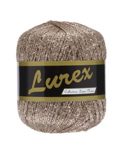 pelote de 25 g de fil à tricoter Lurex coloris marron clair 20