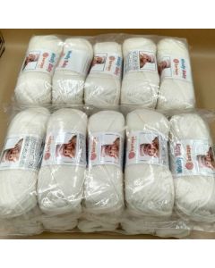 Lot de 20 pelotes de 50 grammes de fil layette WOOLLY BABY coloris écru 19