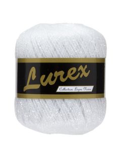pelote de 25 g de fil à tricoter Lurex coloris 21 blanc