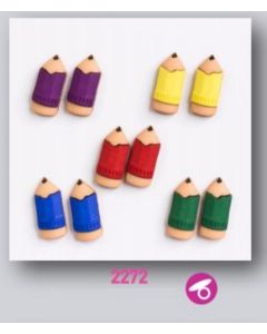 lot de 10 boutons crayon décors paritys réf 2272