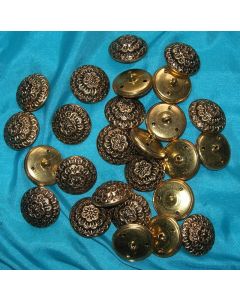 destockage - lot 26 boutons métal doré 22 mm
