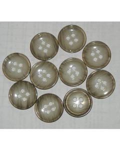 lot de 10 boutons plastique translucide gris clair 30 mm
